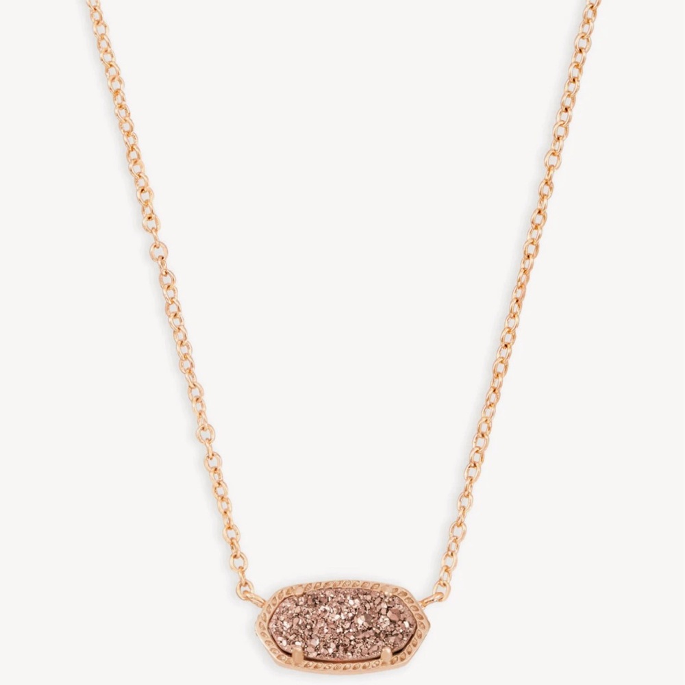 Kendra Scott Elisa Rose Gold Drusy Necklace